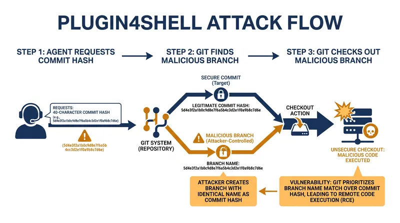 How attackers bypass SHA-pinning by creating branch names that mimic commit hashes.