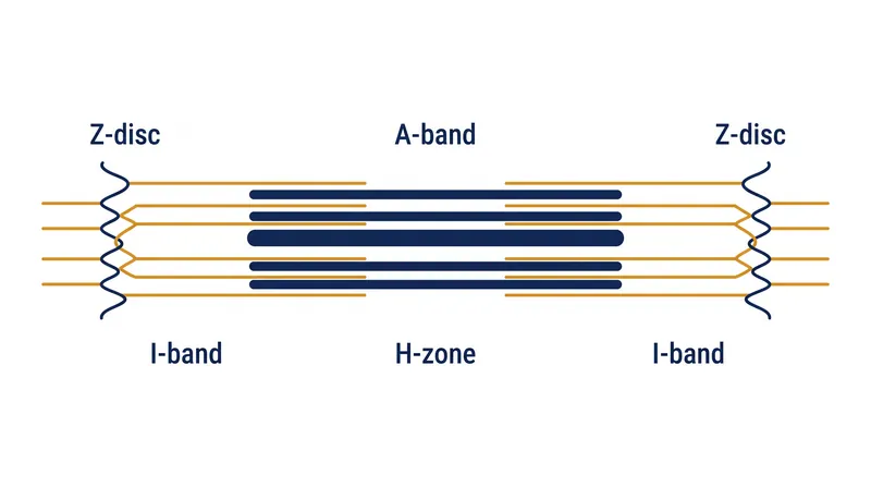 During contraction, the Z-discs move closer together and the I-band shrinks, while the A-band remains a constant width.