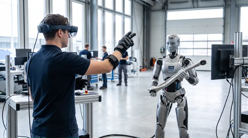 Early operations at the Robotics Metaplant Application Center rely on human pilots to generate training data for the robots.
