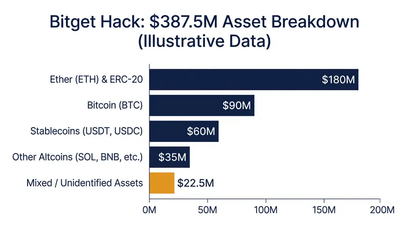 The stolen assets span multiple blockchains, with the total loss revised upward to include Zcash and TRON.
