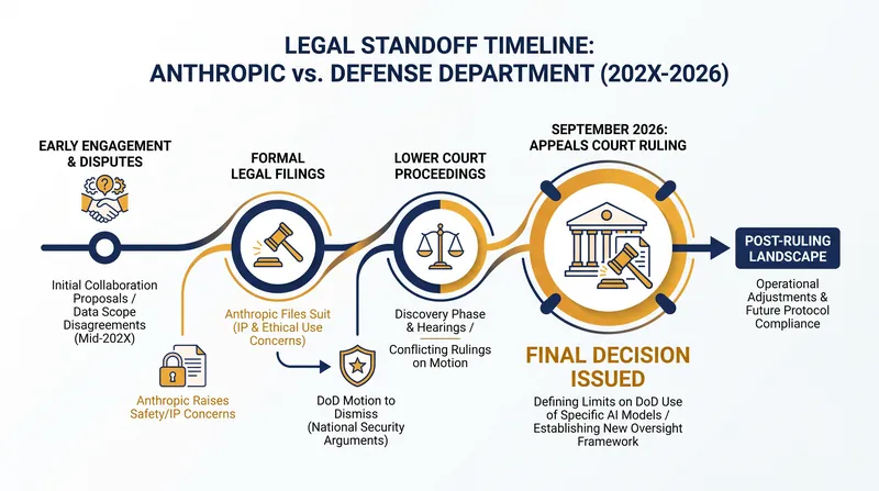 Timeline of the Pentagon's supply chain risk designation against Anthropic.