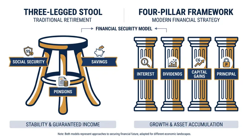 The structural evolution of retirement income sources.