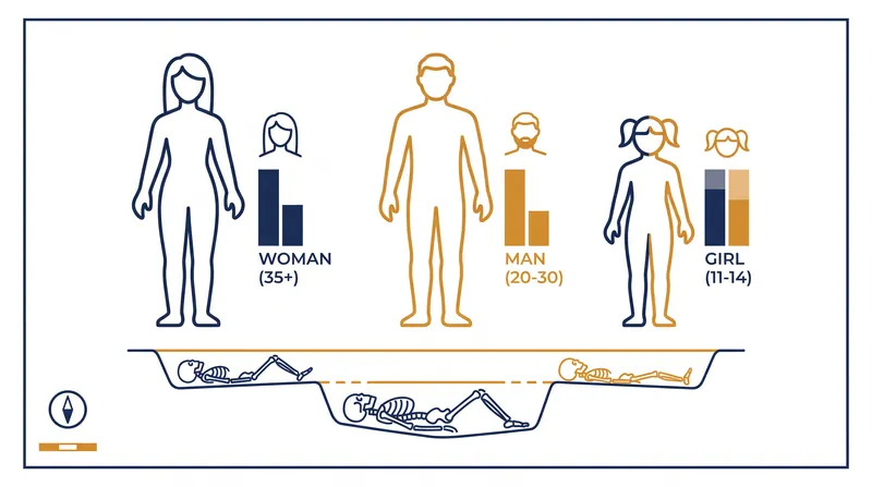 The first intact grave contained the remains of three individuals buried together in a kidney-shaped pit.