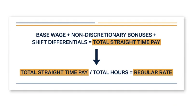 The mathematical formula for determining an employee's regular rate of pay under the FLSA.