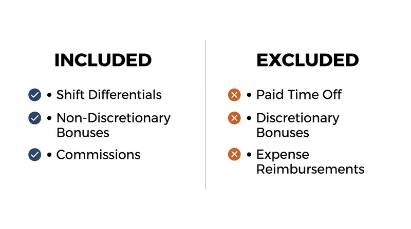 The Department of Labor strictly defines which forms of compensation must be included in the regular rate.