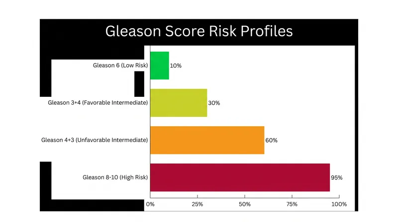 The distinction between a Gleason 3+4 and a 4+3 score often dictates whether a patient can safely choose active surveillance or requires immediate treatment.