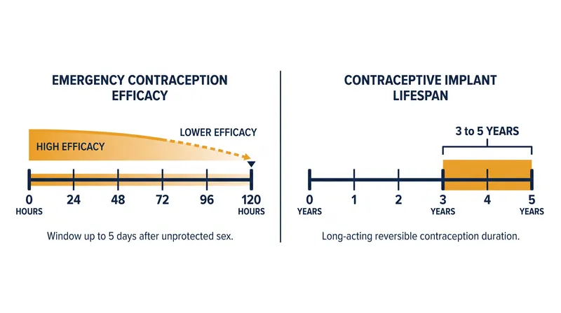 The updated guidelines address both the immediate window for emergency contraception and the multi-year lifespan of implants.