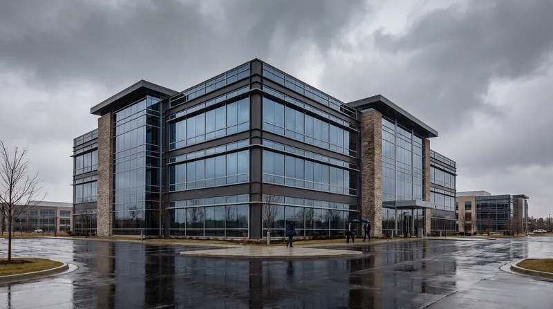 Exterior of a modern corporate office building representing a United States mortgage lending institution.