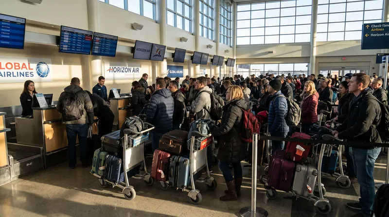 The suspension of flights has created severe logistical bottlenecks for transit passengers across the region.