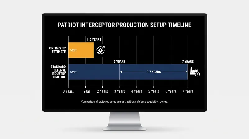 While political approval has been granted, establishing mass production of Patriot interceptors could take several years.