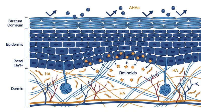 Structural remodeling occurs at different depths of the skin barrier.