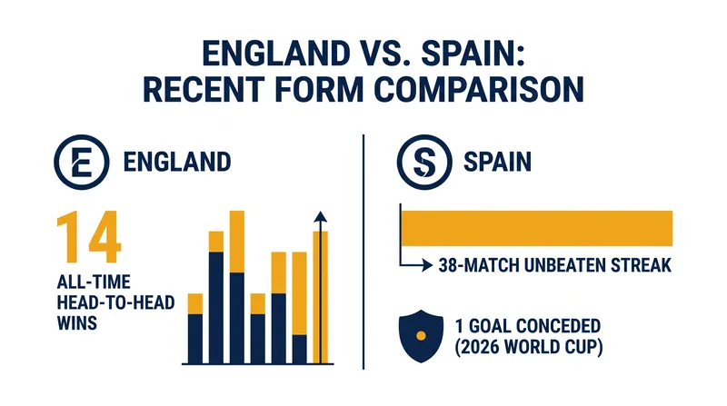 Spain arrives in London riding a historic 38-match unbeaten streak.