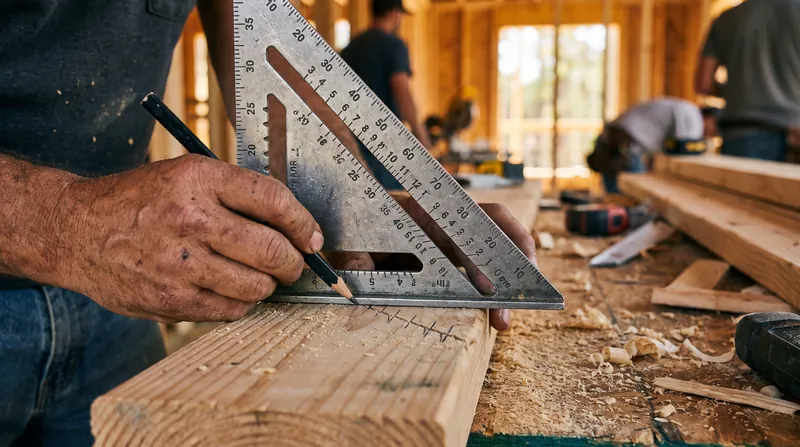 The safety of a staircase is determined during the rough framing stage, when the stringers are measured and cut.