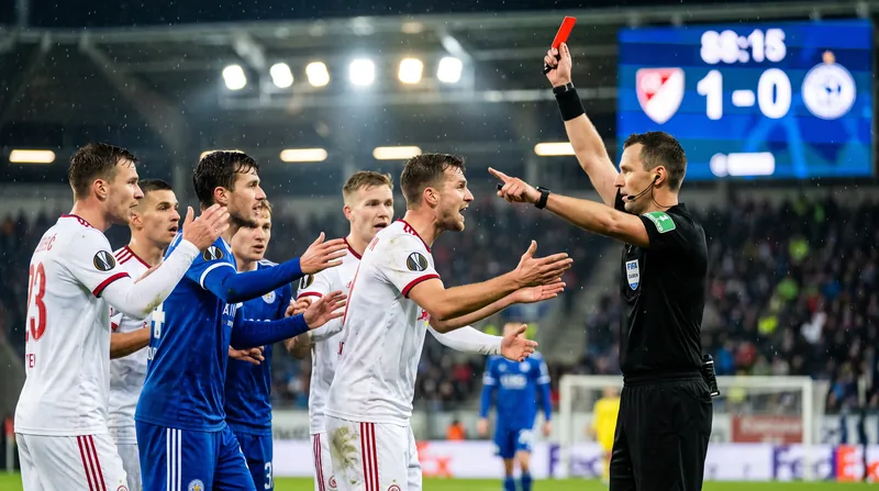 Real Madrid defender Dean Huijsen was shown a straight red card in the 52nd minute.