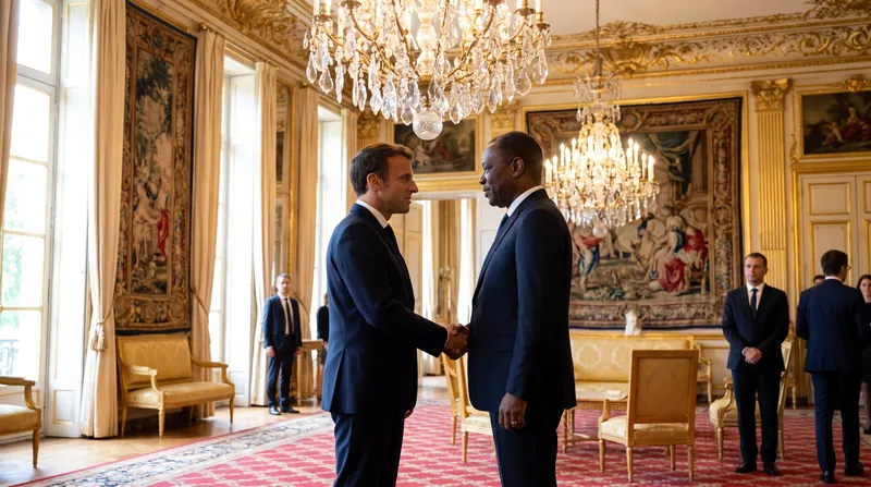 French President Emmanuel Macron welcomed the pontiff at the Élysée Palace, echoing calls for international AI regulation.