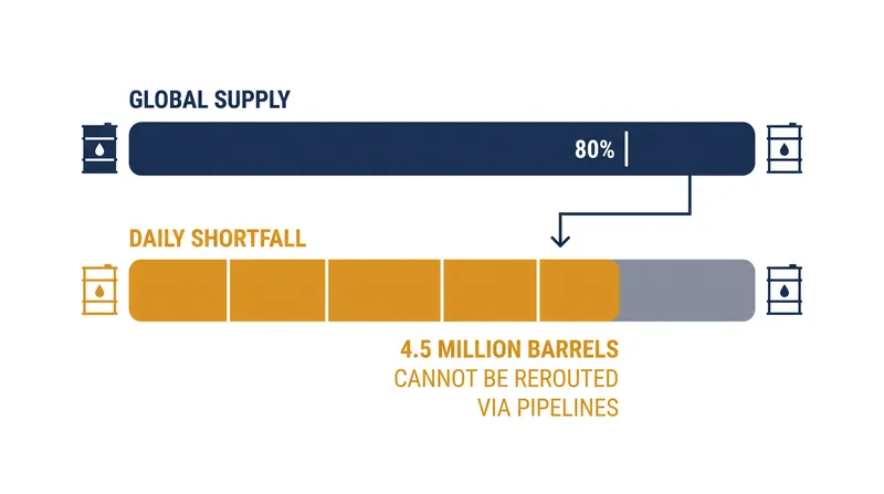 Strategic petroleum reserves cannot fully bridge the structural deficit caused by the strait's closure.