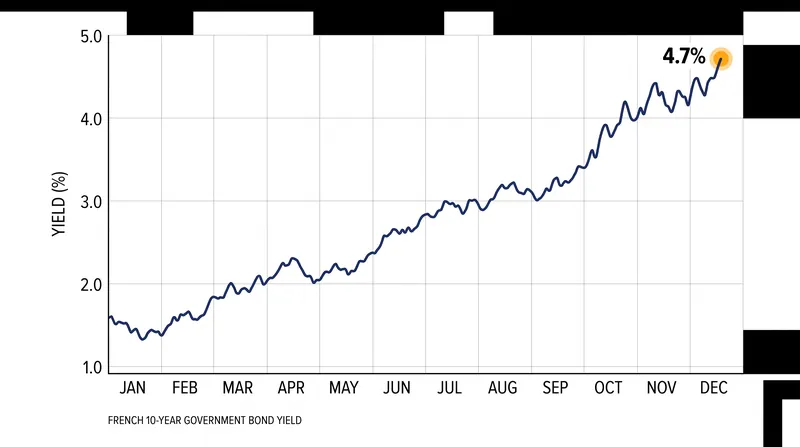 French 10-year borrowing costs have reached their highest level since the 2008 financial crisis.