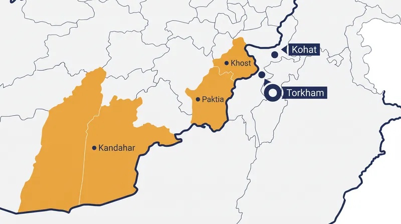 Locations of the recent cross-border drone incursions and subsequent retaliatory airstrikes.