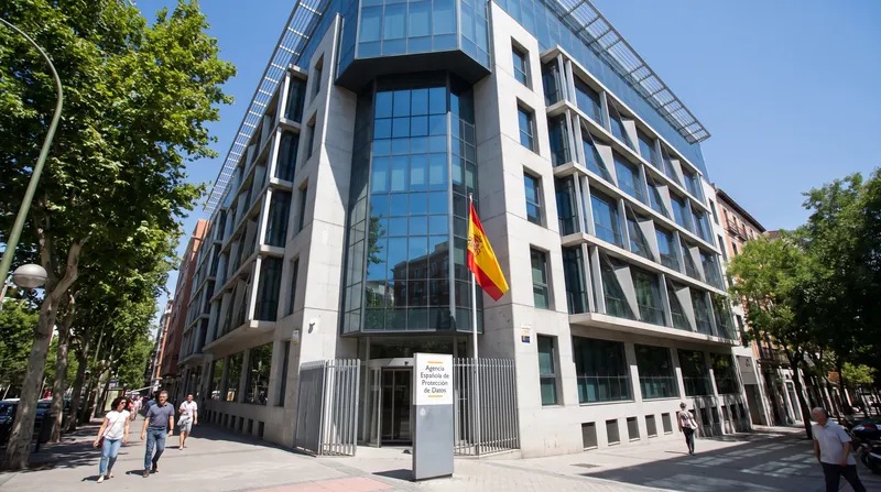Exterior view of the Agencia Española de Protección de Datos headquarters building in Madrid, Spain.