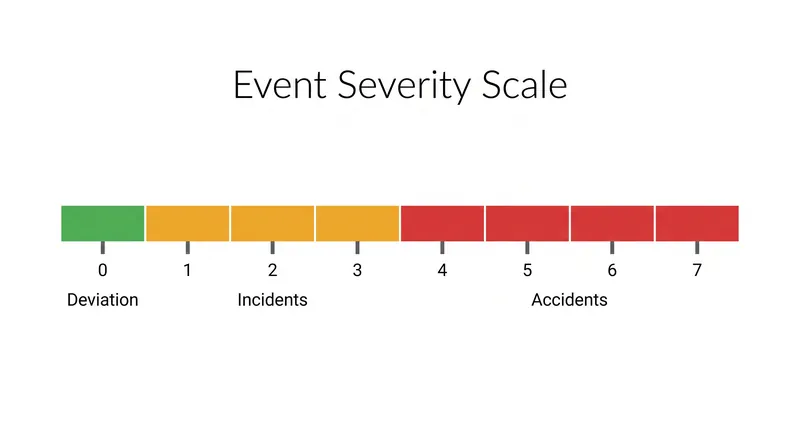 The INES framework explicitly separates operational incidents from major accidents.