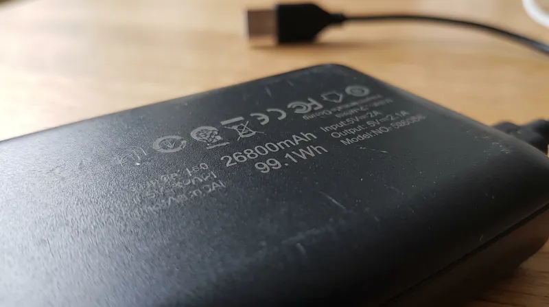 Security personnel rely on printed manufacturer labels to verify a battery's capacity.