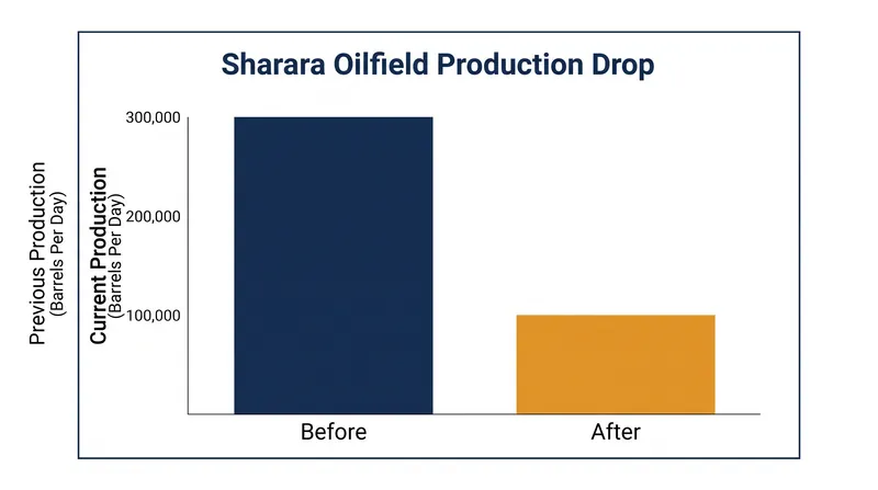 The pipeline blockade has reduced output at the Sharara field by roughly two-thirds.