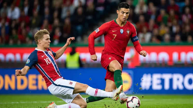 Portugal's defense faces the challenge of containing a dynamic Norwegian attack.