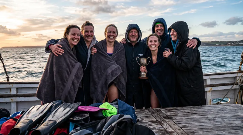 The six-man team raised over £8,000 for water safety education during their crossing.
