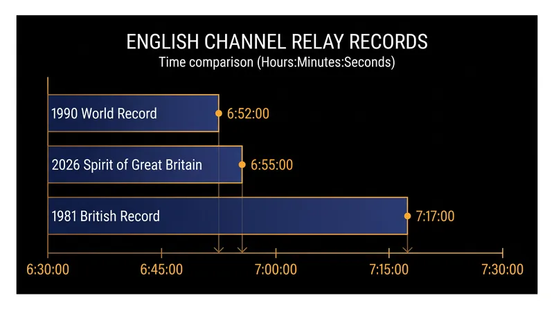 The British squad shaved 22 minutes off the national record but fell three minutes shy of the global mark.