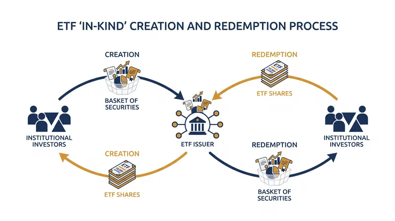 The in-kind redemption mechanism shields ETF investors from the capital gains taxes generated by other shareholders.