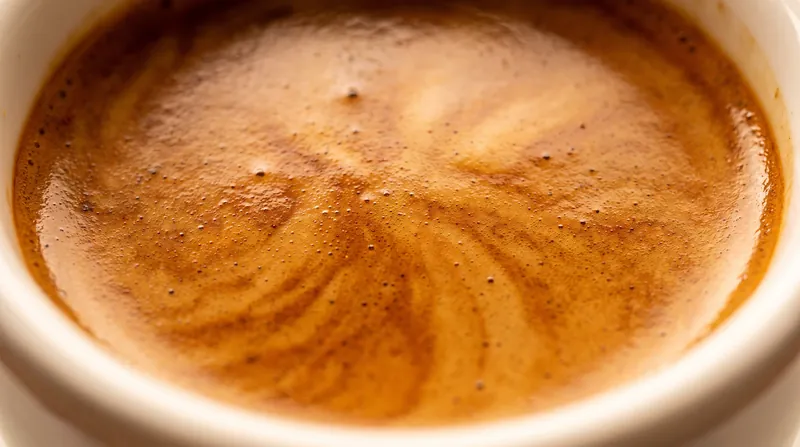 The intense 9-bar pressure emulsifies coffee oils and traps carbon dioxide, creating the signature crema.