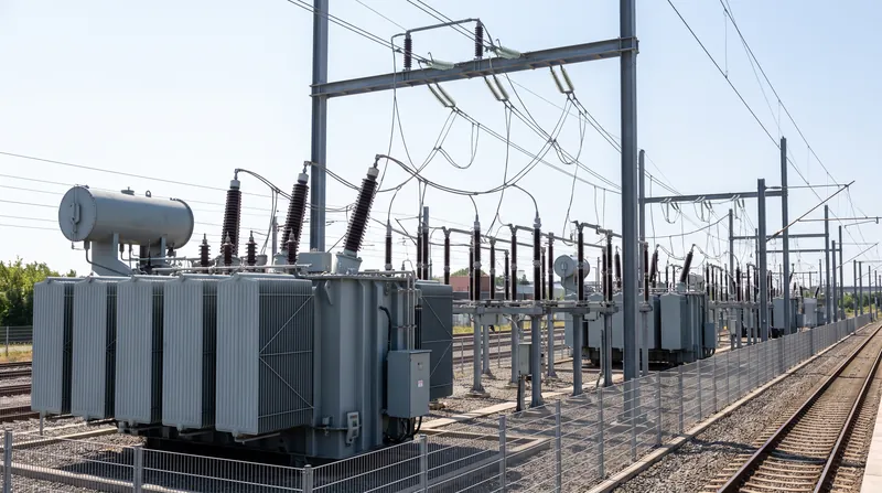 Traction substations convert national grid power to the specific voltage required by the railway network.