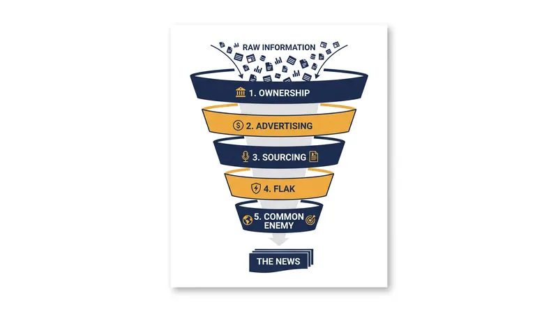 Information must pass through five structural economic filters before it is published or broadcast.