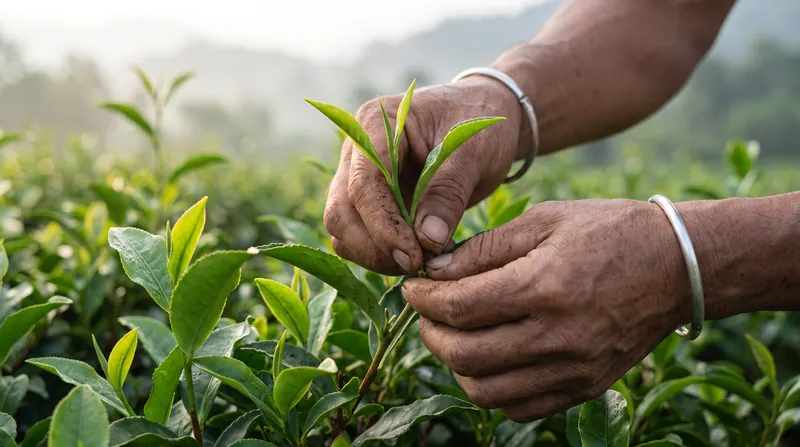 Top-tier pekoe grades require delicate hand-plucking to ensure the terminal buds remain unbruised.