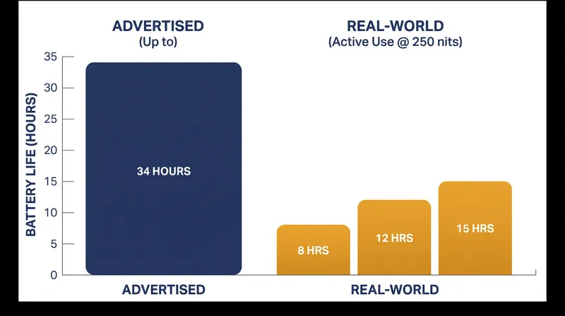 Advertised hours versus real-world endurance.