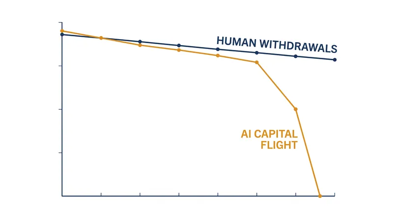 Unlike traditional bank runs driven by panic, an agentic run is driven by high-speed mathematical optimization.