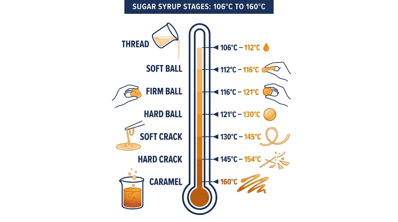 The seven distinct stages of sugar crystallization.