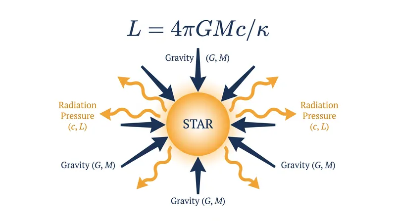 The Eddington limit represents the exact point where the outward push of photons perfectly balances the inward pull of gravity.