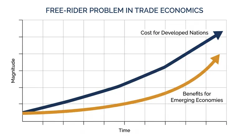 Economic models suggest the cost of unconditional MFN compliance rises for developed nations as emerging export sectors grow.