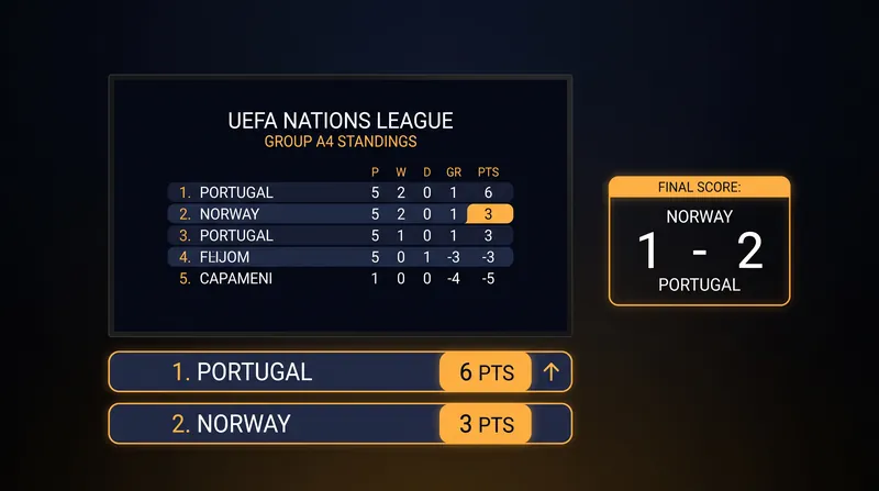 Portugal takes outright control of Group A4 with a perfect six points from two matches.