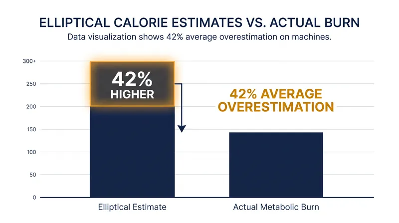Clinical testing reveals that elliptical machines systematically overestimate energy expenditure by up to 42 percent.