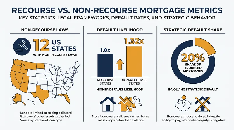 Borrowers in non-recourse jurisdictions are statistically more likely to walk away from underwater properties.
