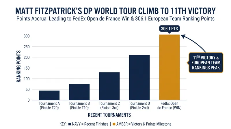 Matt Fitzpatrick vaulted to the top of the European Team Rankings following his win in Paris.