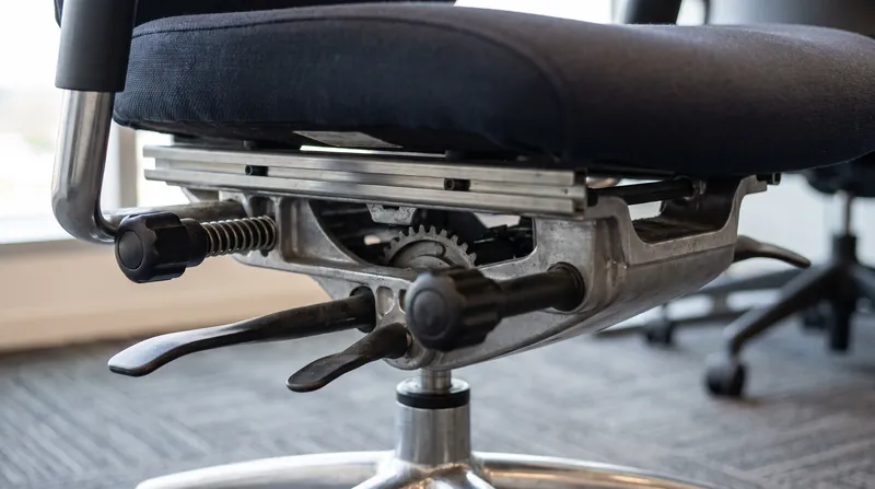 EN 1335 Type A certification requires extensive mechanical adjustability in the seat pan and armrests.