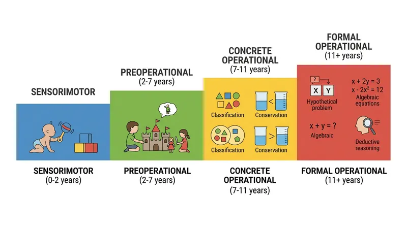 The formal operational stage is the final phase in Piaget's original framework, emerging around age 11.