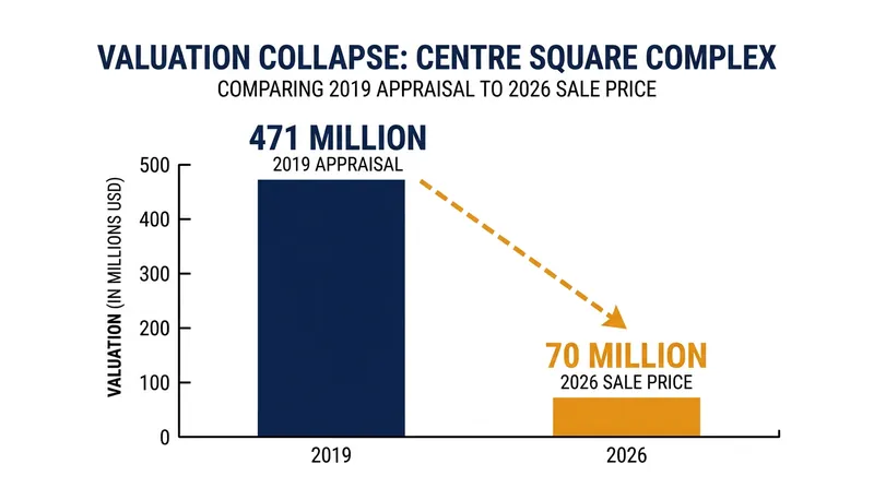 The 85 percent decline in Centre Square's valuation has pushed losses into the senior AAA-rated debt tranche.