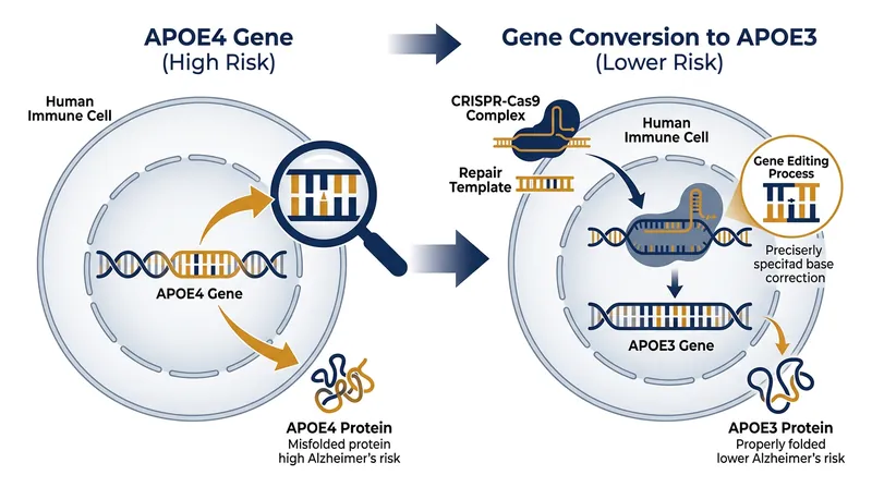 The experimental therapy targets and converts the APOE4 gene signature without disrupting the surrounding DNA.