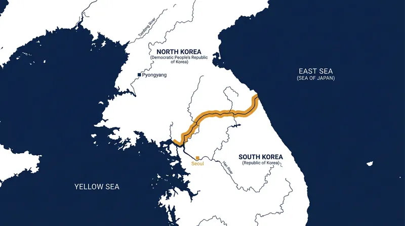 The Demilitarized Zone spans 248 kilometers across the Korean Peninsula.