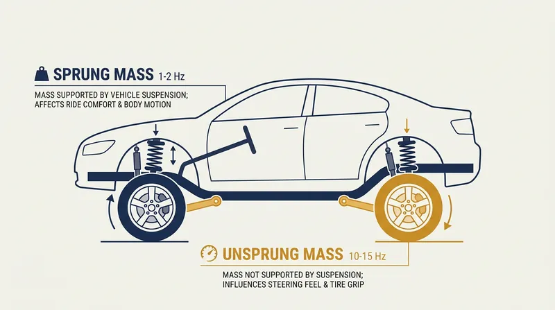 The suspension must simultaneously manage the slow, heavy sprung mass and the fast, light unsprung mass.