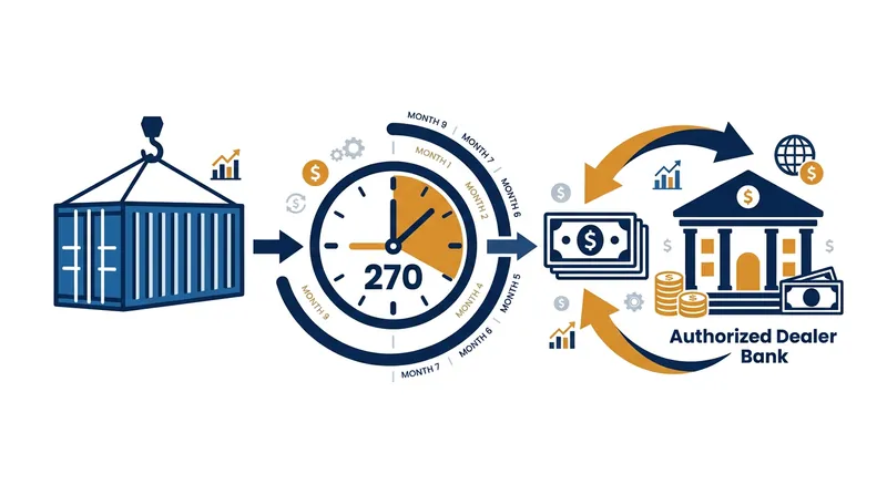 Authorized dealer banks must now ensure export proceeds are credited within 270 days of shipment.